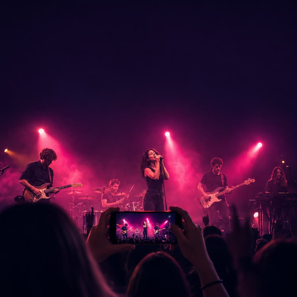 Concert live ChanteEnScène — le public photographie les artistes